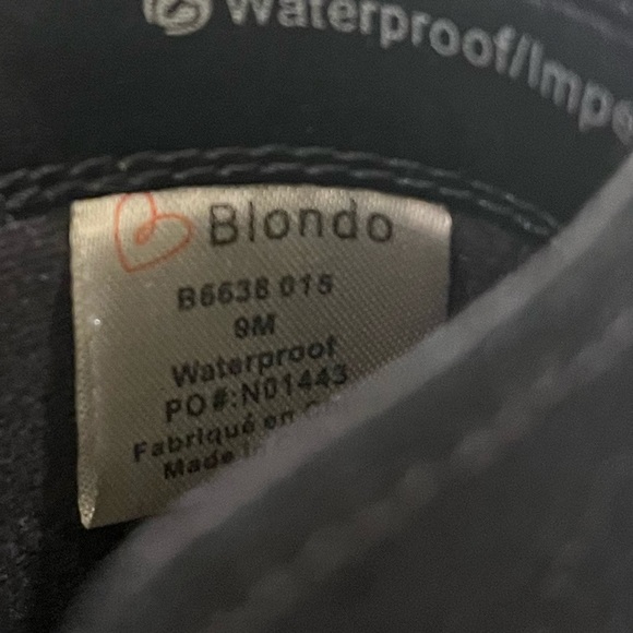 - Blondo Nina Black Waterproof Leather Suede Ankle Bootie’s Size 9 - Picture 6 of 9